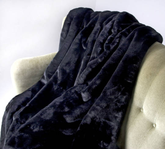 Heirloom Exotic Faux Fur - Cushion / Throw  - Black Panther